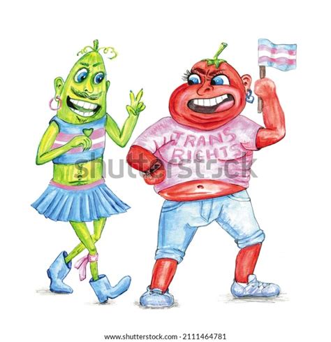Humorous Illustration Gay Cucumber Transgender Tomato Stock Illustration 2111464781 Shutterstock