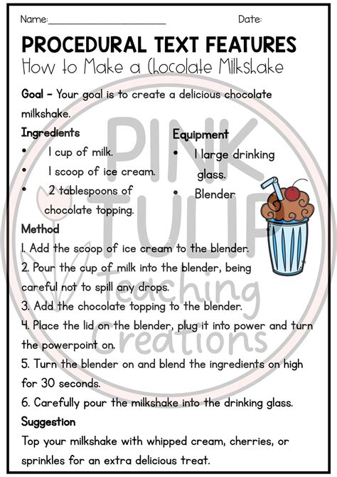 Procedural Text Writing Worksheet Pack No Prep Lesson Ideas Etsy Australia