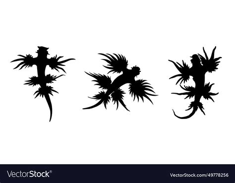 Blue sea dragon silhouette Royalty Free Vector Image