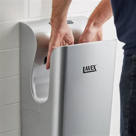 Lavex Silver High Speed Vertical Hand Dryer With HEPA Filtration 110