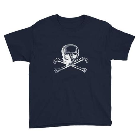 Youth Skull And Crossbones Short Sleeve T Shirt Etsy Skull And