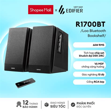 Bộ loa không dây Bluetooth EDIFIER 2 0 R1700BT Hỗ trợ cổng cắm RCA