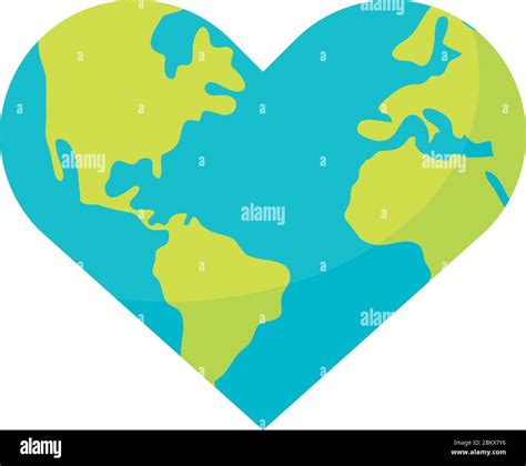 World Planet Earth With Heart Shape Stock Vector Image Art Alamy