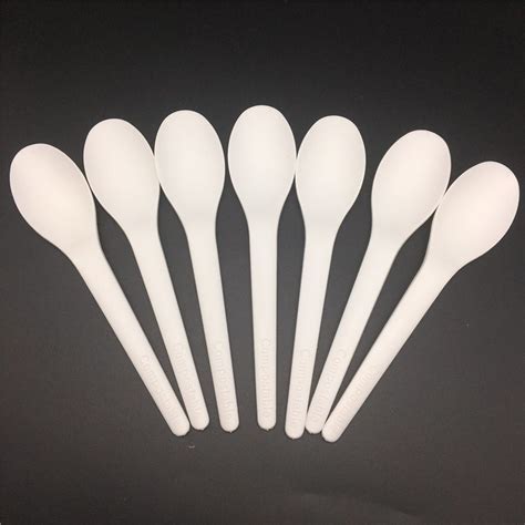 100 Biodegradable Cutlery Disposable Tableware Pla Plastic Spoon