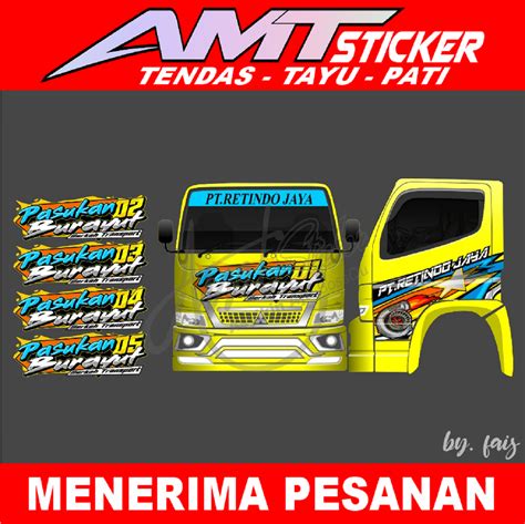 Promo Stiker Decal Kaca Kabin Pintu Kanan Kiri Truck Canter