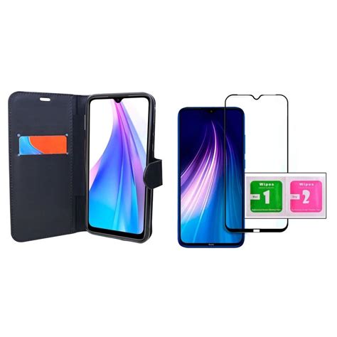 Capa Carteira Pelicula Vidro 3D 9D Compativel Redmi Note 8T Couro