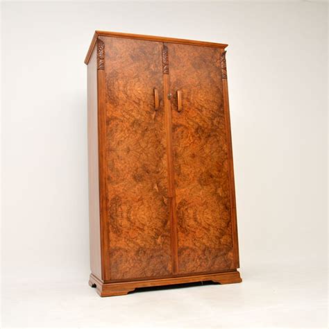 Art Deco Burr Walnut Compactum Wardrobe Retrospective Interiors