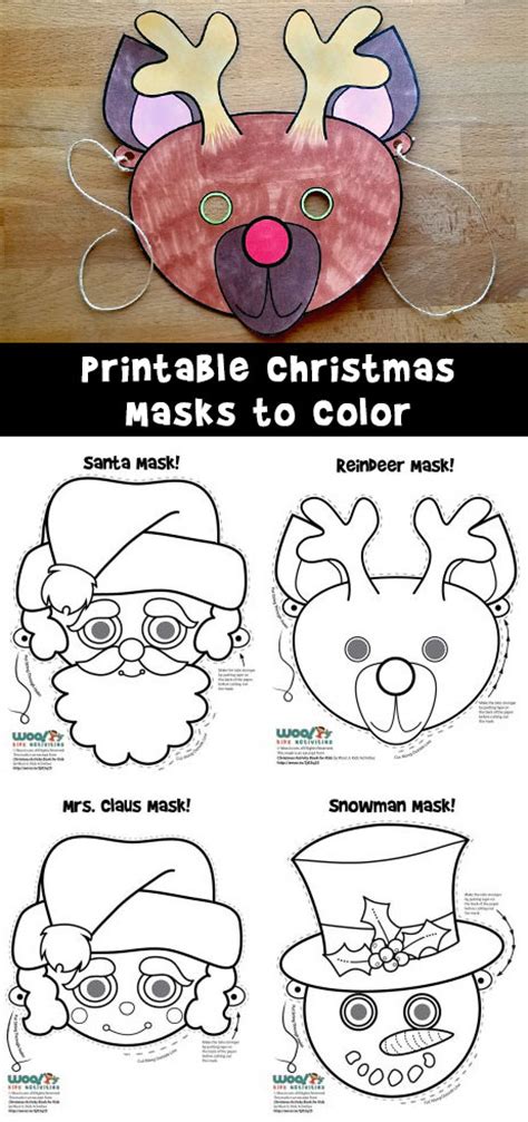 Christmas Printable Masks to Color | Woo! Jr. Kids Activities ...