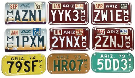 Lot Vintage Arizona Motorcycle License Plates