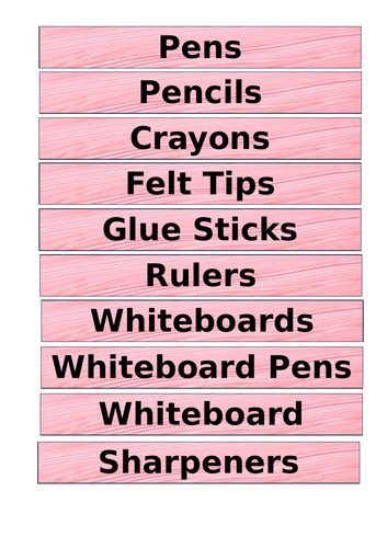 Tray Labels | Teaching Resources