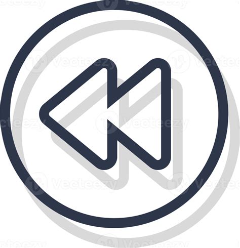 Backward Icon For Media Player Button Interface Video And Audio Player