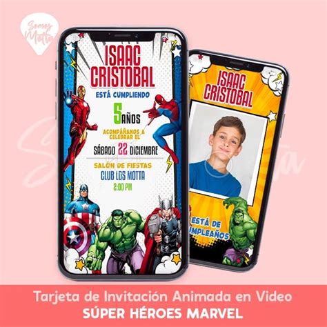 INVITACIÓN CUMPLEAÑOS HEROES MARVEL