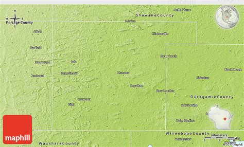 Physical 3D Map Of Waupaca County