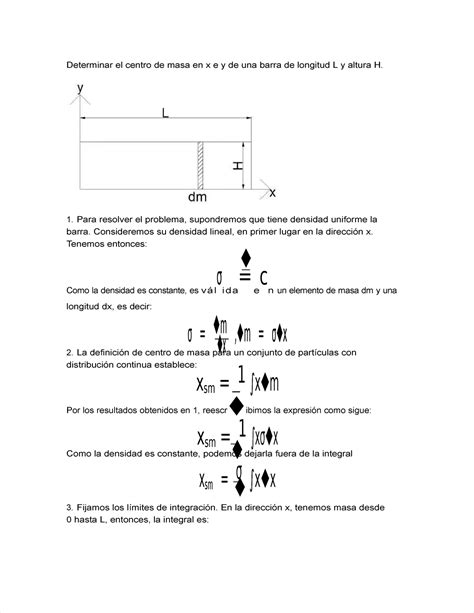 Pdf Fisica Centro De Masa De Una Barra Determinar El Centro De Masa