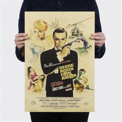 Affiche De Mur En Papier Kraft James Bond 007 Collection Vintage