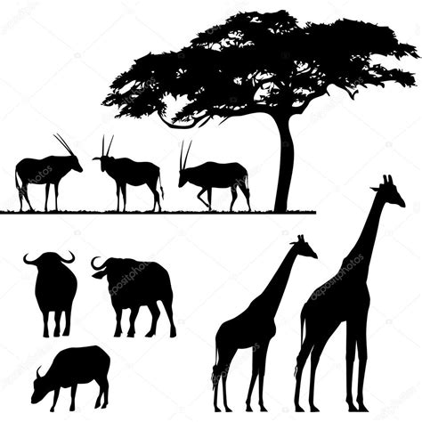 Animaux africains, silhouettes vectorielles Stock Vector by ©lakalla ...