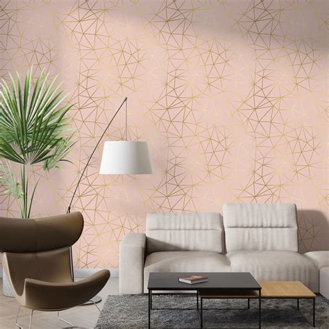 Papel de Parede Geométrico Zara Rosa Claro Encanto e Suavidade para o