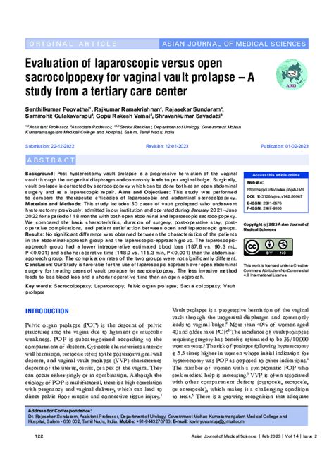 Pdf Laparoscopic Sacrocolpopexy For The Treatment Vaginal Vault