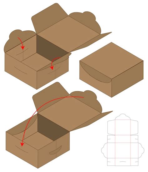 Dise O De Plantilla Troquelada Caja De Embalaje Maqueta D Vector