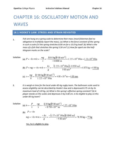 Physics Chapter 16 Answers | PDF | Waves | Physical Phenomena 