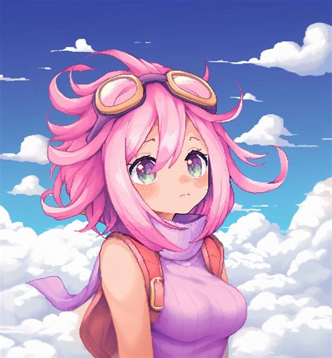 Pink Haired Girl Above The Clouds By Tuwalg On Deviantart