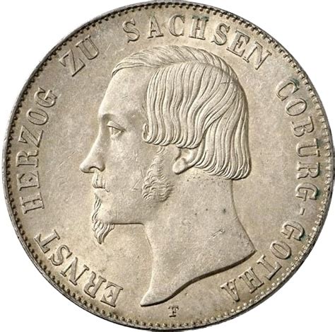 Thaler Ernest Ii Ducado De Sajonia Coburgo Gotha Numista