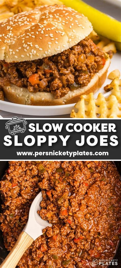 Slow Cooker Sloppy Joes In 2024 Slow Cooker Sloppy Joes Crockpot Recipes Beef Vegetarian