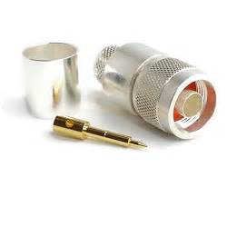 Type N Male Crimp Connector for LMR-600 Silver Plated Brass