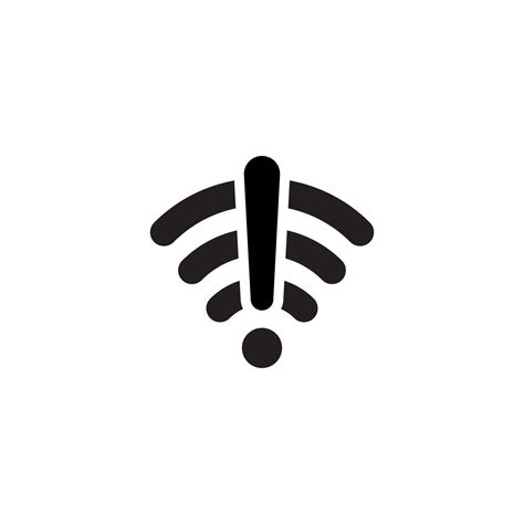 No Internet Connection Icon Vector Wifi Off With Exclamation Mark Symbol 6916560 Vector Art At