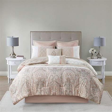 510 Design Shawnee 8 Piece Queen Comforter Set In Blush Bed Bath And Beyond Comforter Sets