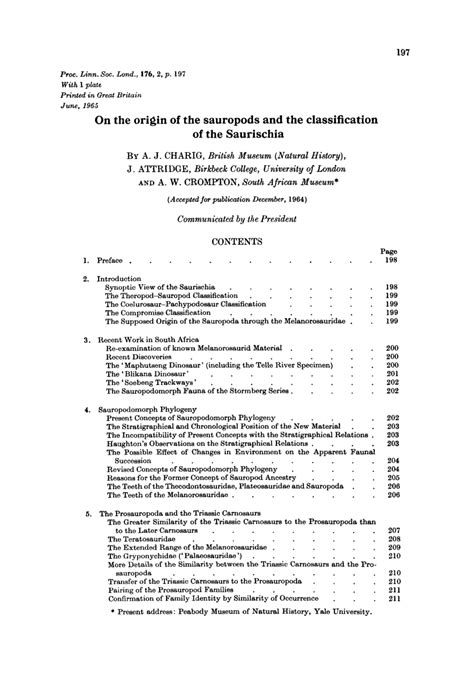 (PDF) On the origin of the sauropods and the classification of Saurischia