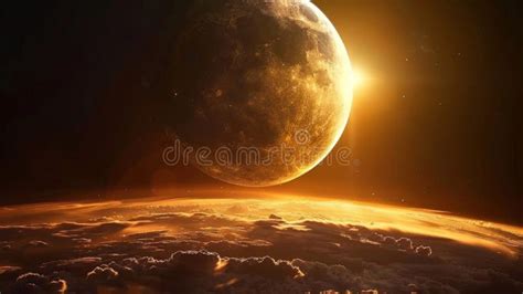 A Full Moon is Seen Over the Earth in this Image, AI Stock Illustration ...