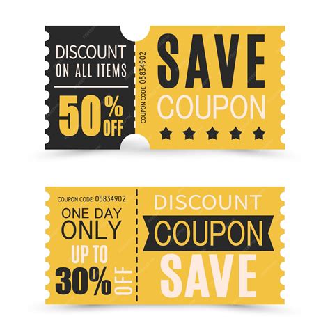 Conjunto de cupones de descuento en diferentes formas vale de regalo