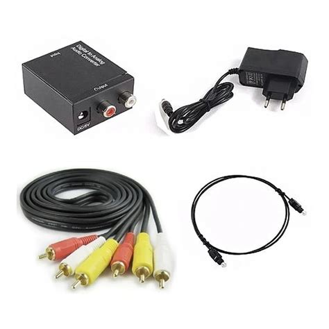 Kit Conversor Udio Digital Anal G Coaxial Cabos Optico E Rca Shopee Brasil