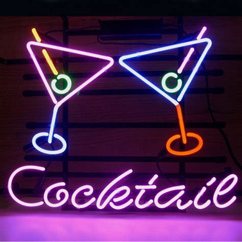 Professional Cocktail Martini Beer Bar Open Neon Signs Bro Neon Sign