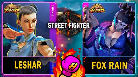 Street Fighter 6 Leshar CHUN LI VS Fox Rain JURI スト6 SF6 4K