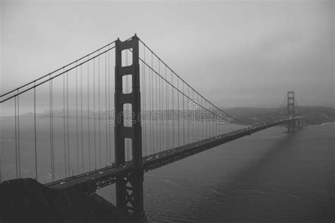 Golden Gate Bridge In Black White And Red, San Francisco, California ...