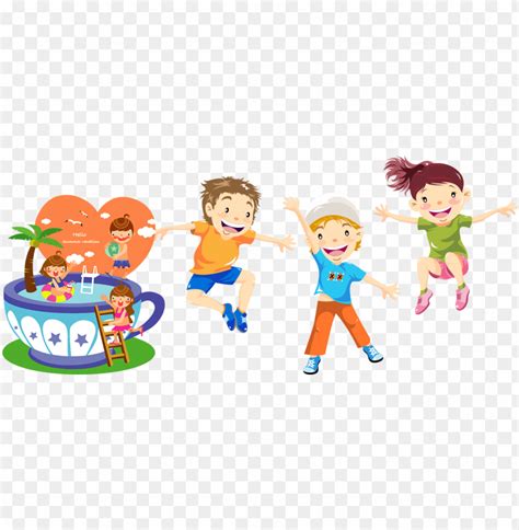 cartoon kids playing PNG image with transparent background | TOPpng