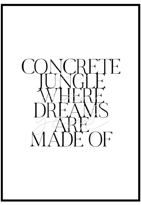 Concrete Jungle Poster Alicia Keys Inspired New York Wall Art Slay My Print