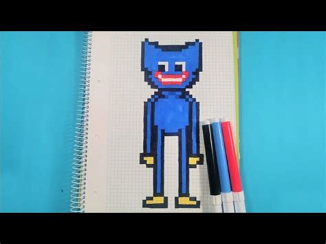 How To Draw Huggy Wuggy From Poppy Playtime Pixel Art Youtube