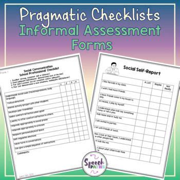 Pragmatic Checklists: Informal Assessment Forms | Informal assessment ... 