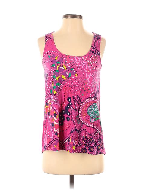 Lilly Pulitzer 100 Cotton Floral Pink Tank Top Size S 61 Off Thredup