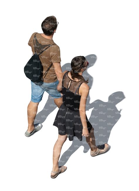 Cut Out Man And Woman Walking Seen From Above Vishopper