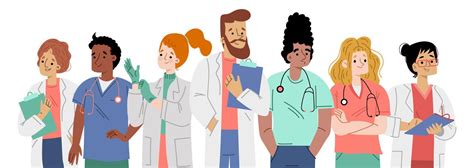 Hospital Team Diverse Healthcare Staff Doctors 13530937 Vector Art At