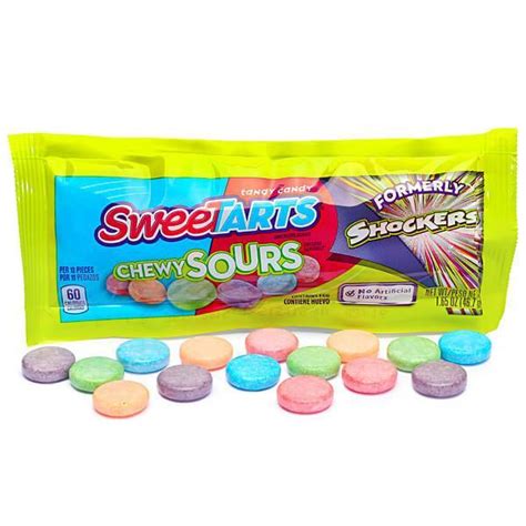 SweeTarts Shockers Chewy Sours Candy Packs: 24-Piece Box – Candy Warehouse