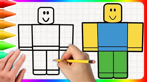 How To Draw Noob Roblox Easy Step By Step Youtube