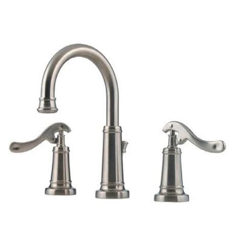 Pfister Ashfield Widespread Bathroom Faucet With Lever Handle In Satin Nickel Finish The Home