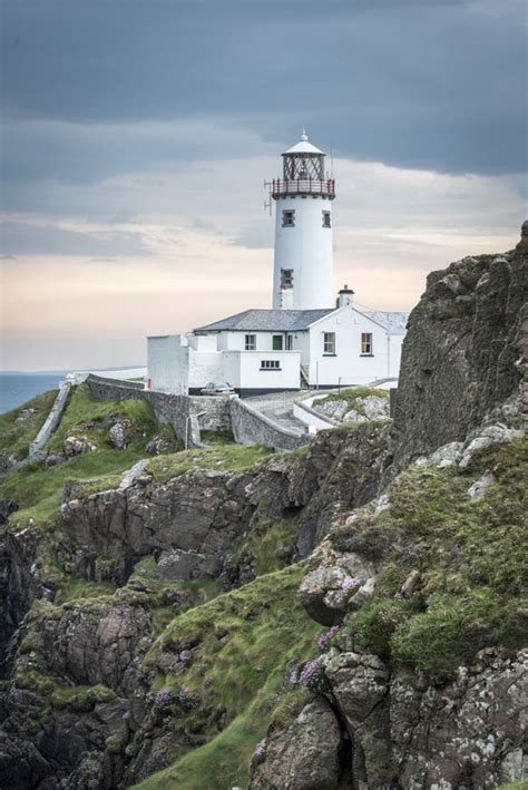 White Lighthouse At Fanad Head Coast Of Donegal Ireland Stock Image