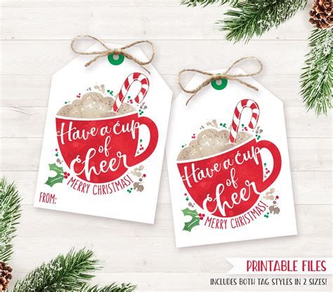 Printable Christmas Coffee Gift Tags Teacher Gift Tags Teacher