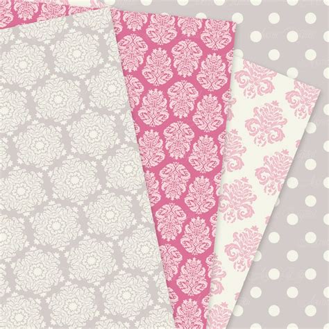 28 Pink Damask Digital Paper Scrapbooking Backgrounds Pink Etsy